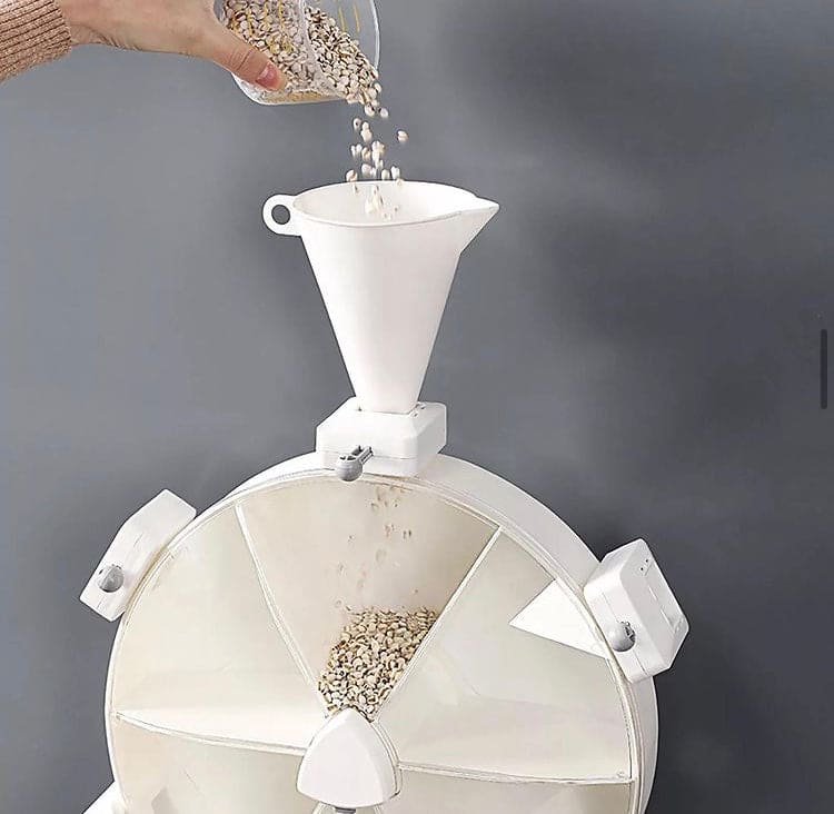 Wall Mounted 6 Grids Grain Storage Wheel, Rotatable Cereal Container, 6 in 1 Rotatable Wall Mounted Rice And Pulses Container Wall Mounted 6 Grids Grain Storage Wheel, Rotatable Cereal Container, 6 in 1 Rotatable Wall Mounted Rice And Pulses Container